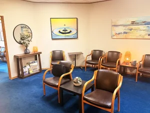 The clinic's waiting area in the lobby